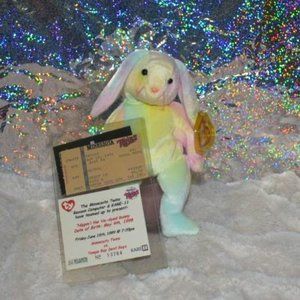 Ty Beanie Baby Babies Hippie the Tie Dye Bunny Sports Commemorative Twins VS Ray